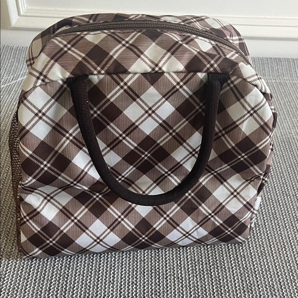 Like 🆕 Brown Plaid LUNCH Bag 9x10 inches - Picture 1 of 6
